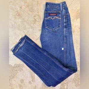 Vintage Jordache Jeans Unhemmed Long 24x33 Straight Horsehead Made USA 80s